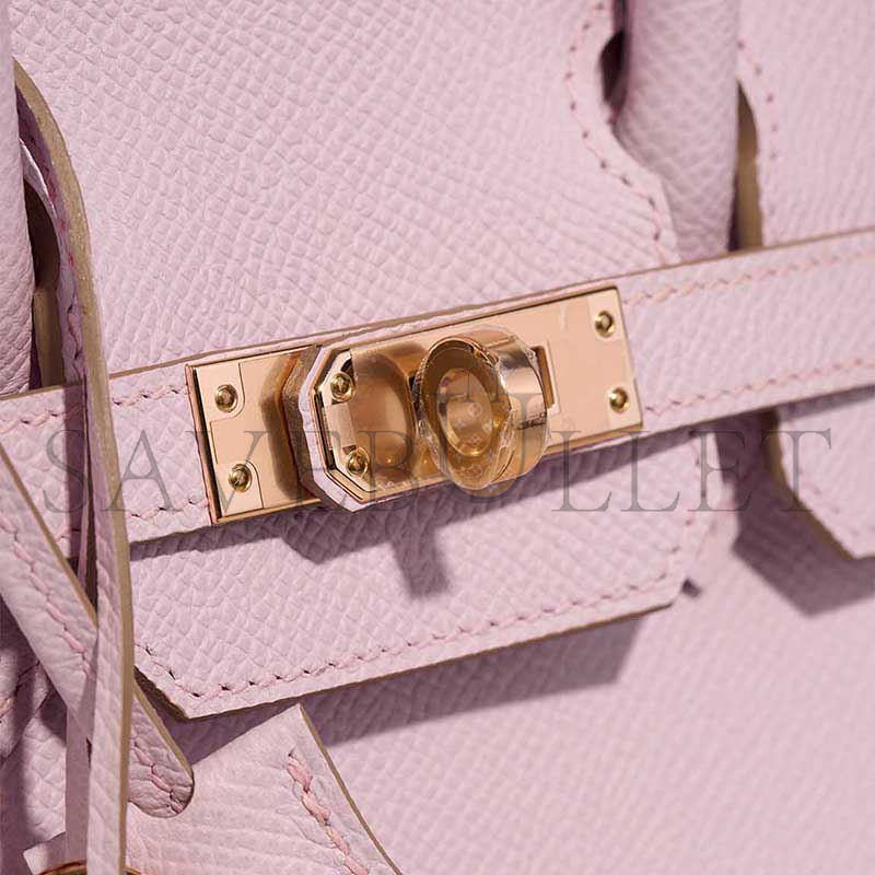 HERMÈS MASTER BIRKIN 25 EPSOM ROSE-GOLD HARDWARE ROSE SAKURA 635247 (25*20*13cm)
